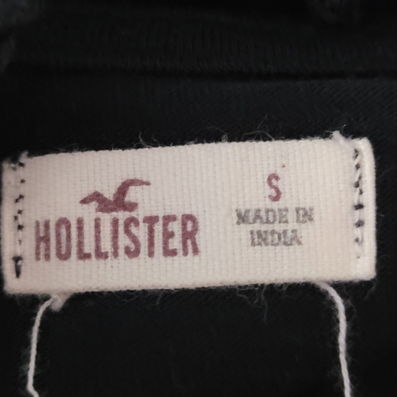 Holister black blouse with blue embroidery and rhinestones size s - Picture 13 of 14